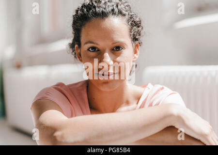 Portrait of pretty woman, smiling Stock Photo