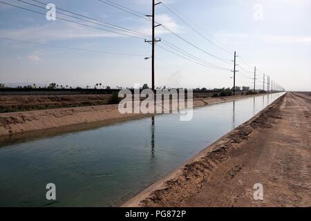 The U S Mexico border along the All American Canal near Calexico ...