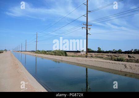 The U S Mexico border along the All American Canal near Calexico ...