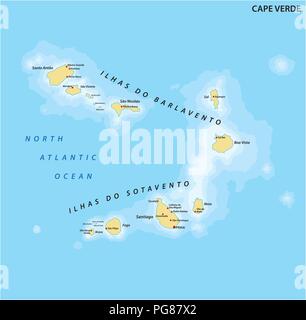 cape verde map. Stock Vector