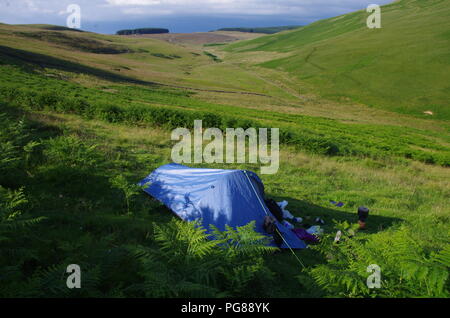 wild camping. John o' groats (Duncansby head) to lands end. End to end trail. Scotland. UK Stock Photo