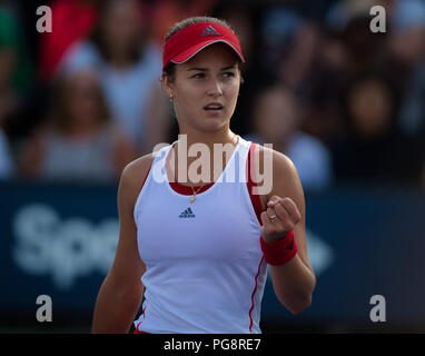 New York, USA. 24th Aug 2018. Anna Kalinskaya of Russia in action during the final qualifications round at the 2018 US Open Grand Slam tennis tournament. New York, USA. August 24th 2018. 24th Aug, 2018. Credit: AFP7/ZUMA Wire/Alamy Live News Stock Photo