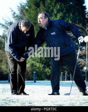 Former Scottish First Minister Alex Salmond at a golfing event Stock Photo