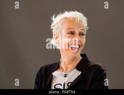 Edinburgh, Scotland, UK. 25 August, 2018. Pictured; Adele Patrick of Glasgow Women's Library and Adele Patrick is the winner of Scotswoman of the Year, 2015 Credit: Iain Masterton/Alamy Live News