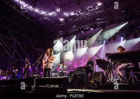 Turin, Italy. 24 August 2018. The American indie rock band THE WAR ON DRUGS performs live on stage at Spazio 211 during the 'Todays Festival 2018' Credit: Rodolfo Sassano/Alamy Live News Stock Photo