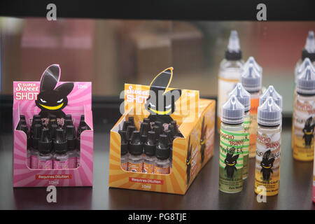 London UK 25 August 2018 The Vape show welcome E Cig smokers to London  Olympia Showcasing manufacturers and vendors from around the world to  vapers; with over 100 brands, both large and