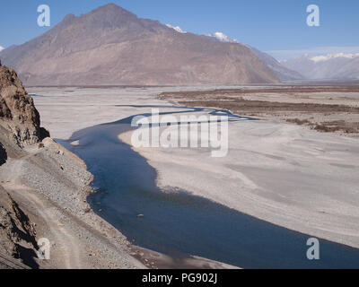 Sand dunes at the floor of Nubra valley, Ladakh, between the Himalayas and the Karakoram ranges Stock Photo