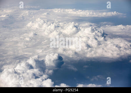 A layer of clouds seen from  very high altitude. Cloud from above. Stock Photo