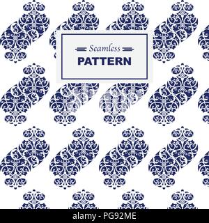 Viana Heart Blue Seamless Pattern Stock Vector