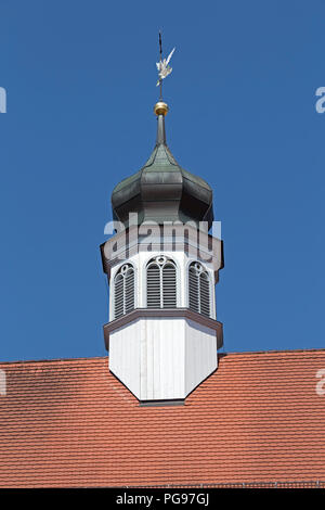 turret, Spitalkirche (hospital church), Wangen, Allgaeu, Baden-Wuerttemberg, Germany Stock Photo