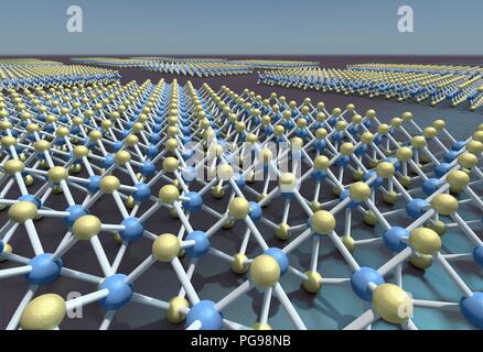 Model of hexagonal transition metal dichalcogenide monolayer (TMD). A ...