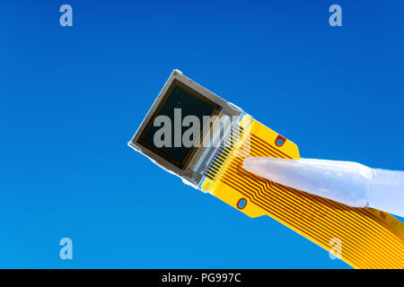 Silicon charge-coupled device (CCD) matrix. Stock Photo