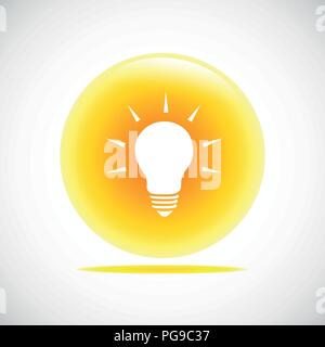 light bulb idea yellow button vector illustration EPS10 Stock Vector