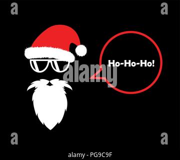 hipster Santa Claus head with beard and cool glasses vector illustartion EPS10 Stock Vector