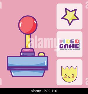 Retro videogames cartoons Stock Vector