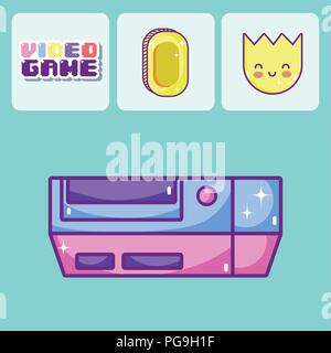 Retro videogames cartoons Stock Vector