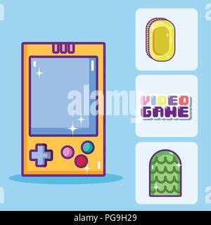 Retro videogames cartoons Stock Vector