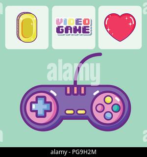 Retro videogames cartoons Stock Vector