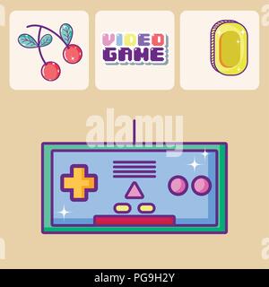 Retro videogames cartoons Stock Vector