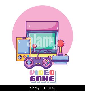 Videogame cartoons concept Stock Vector