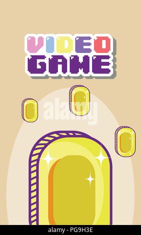 Videogame cartoons concept Stock Vector