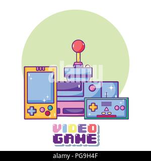 Videogame cartoons concept Stock Vector