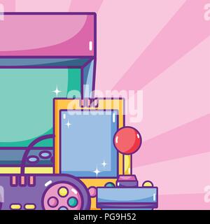 Retro videogame cartoons Stock Vector