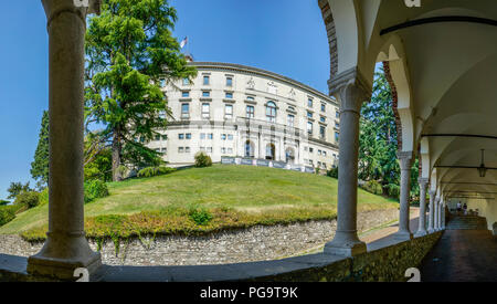 the ascent of the hill leading to the castle of Udine, Italy Stock Photo