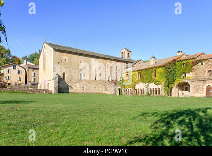 France, Aveyron, Parc Naturel Regional des Grands Causses (Natural regional park of Grands Causses), Sylvanes, Sylvanes Cistercian abbey and convent / Stock Photo