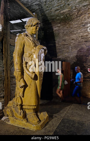 Statue of Godfrey of Bouillon in the Château de Bouillon Castle, Luxembourg Province, Belgian Ardennes, Belgium Stock Photo