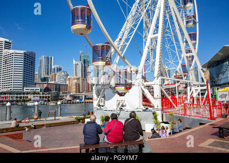 Giant ferris wheel in Darling Harbour,Sydney city centre,Australia Stock Photo