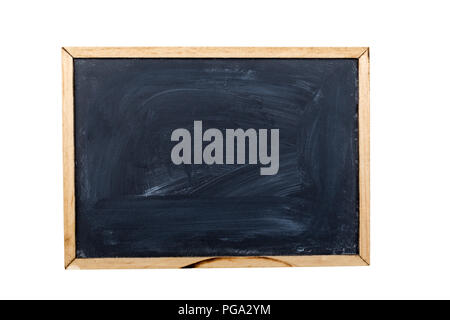 Empty black chalkboard isolated on white. Stock Photo