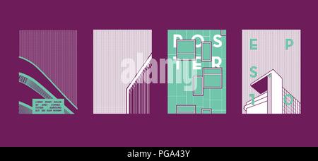 Architecture conceptual drawings. Colorful backgrounds. Applicable for Banners, Placards, Posters, Flyers. Vector illustration. Stock Vector