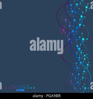 Science network pattern, connecting lines and dots. Global network connection vector Stock Vector