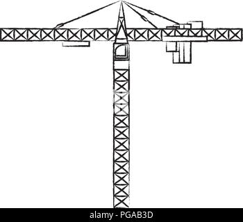 tower crane icon over white background, vector illustration Stock ...