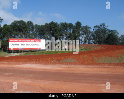 Construction of the South Passage of Rodoanel, Imigrantes Highway, São Paulo, Brazil Stock Photo