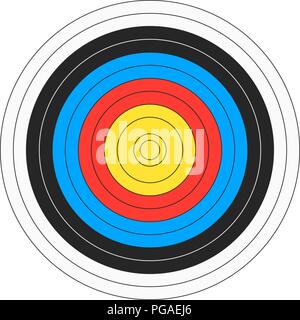 Classic archers board, target template for shooting. Bullseye symbol Stock Vector