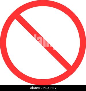 Prohibition round symbol icon. No sign Stock Vector