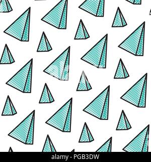 doodle isometric ecology mountain style background Stock Vector