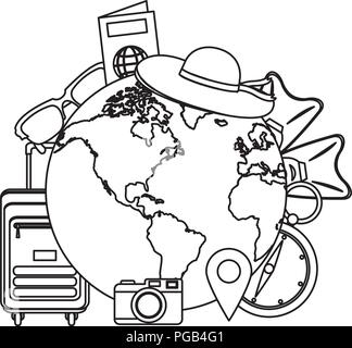 an illustration of travelling objects Stock Photo - Alamy