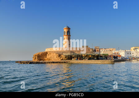 View of lighthouse in Al Ayjah town in Sur Oman Stock Photo