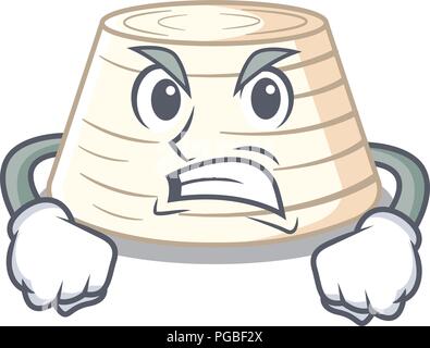 Angry italian ricotta cheese on mascot cartoon vector illustration Stock Vector