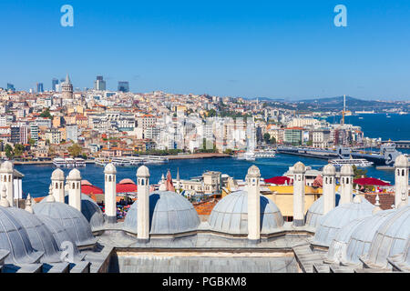 The scenic view over Istanbul city and Bosphorus strait, Turkey Stock Photo