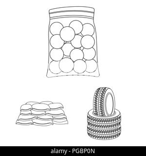 Paintball, team game outline icons in set collection for design. Equipment and outfit vector symbol stock  illustration. Stock Vector