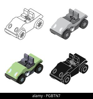 Golf cart icon in cartoon design isolated on white background. Transportation symbol stock vector illustration. Stock Vector
