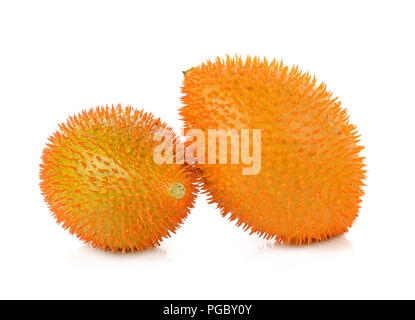 Gac fruit, Baby Jackfruit, Spiny Bitter Gourd, Sweet Grourd or Cochinchin Gourd on white background Stock Photo