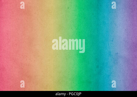 Rainbow colorful gradient watercolor paint on old paper with grain smudge dirty texture abstract for Stock Photo