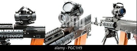 Reflex sight on AK-47 machinegun