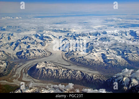 Aerial View of the Chugach Mountains in Alaska Stock Photo