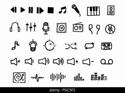 Audio icons set Stock Vector